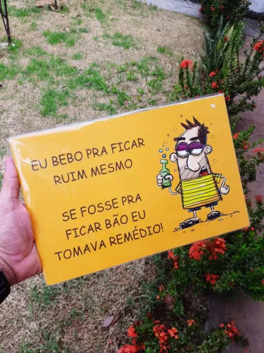 Placa decorativa MDF frase engraçada para bar