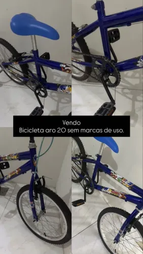 Bicicleta aro 20 azuldo sonic,valor 400,semi nova