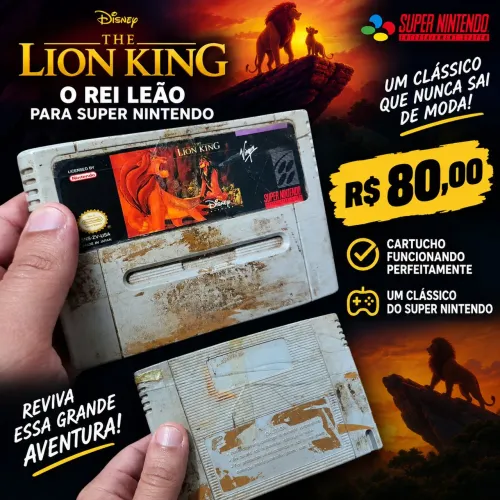 O rei leão the lion king Cartucho fita super Nintendo snes