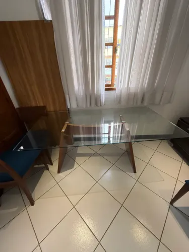 Mesa Vidro 6 cadeiras