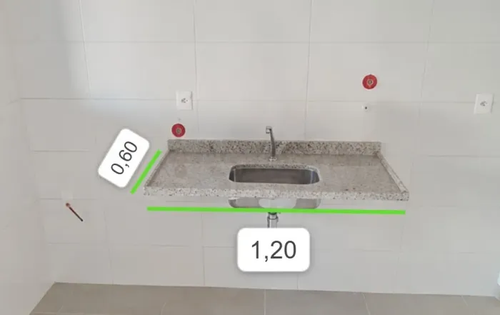 Pia de Cozinha em Granito com Cuba Inox - Nova