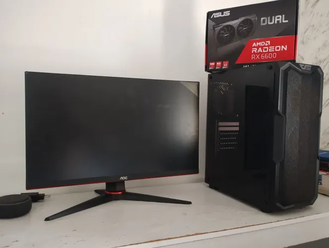 PC Gamer Ryzen 5 5500 + RX 6600 8GB + Monitor 144Hz