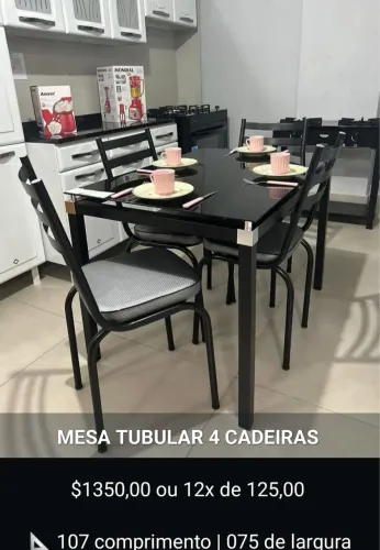 MESA TUBULAR 4 CADEIRAS