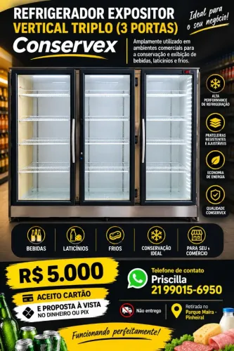 Refrigerador Expositor Conservex Triplo 3 Portas