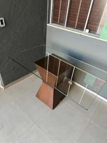 Mesa de Jantar Vidro Retangular S/ Cadeiras