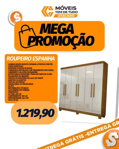 Guarda-Roupa de Casal com Excelente Preço | Pronta Entrega em Uberlândia