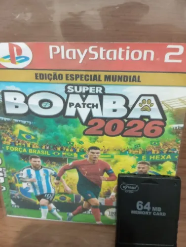 Para Playstation 2 PS2 - Memory card grande (64MB) + Jogo PS2 Bomba Patch 2026