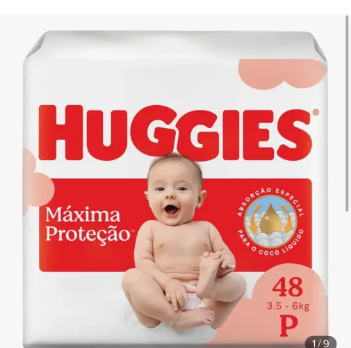 Fralda descartável Huggies P com 48 unidades