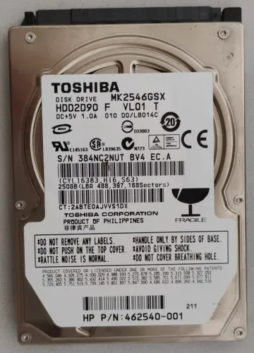 HD-Para Notebook, ou PC. de 250-GB Toshiba semi-novo