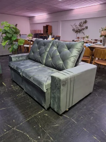 Sofá Retrátil Malta Cinza 1.80m