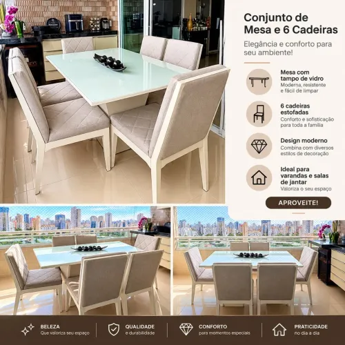 Mesa de Jantar - 6 Lugares