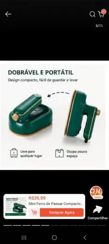 Mini ferro pra levar na viagem