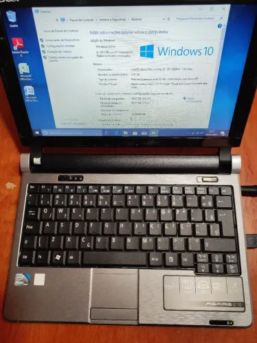 Netbook 10" Acer Aspire One Sistema Intel Atom 1,6Ghz Ram2Gb SSD128GB COM Win 10 e Office 