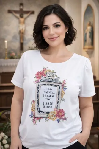 Blusa Feminina Fé & Amor - Minha Essência é Cristo