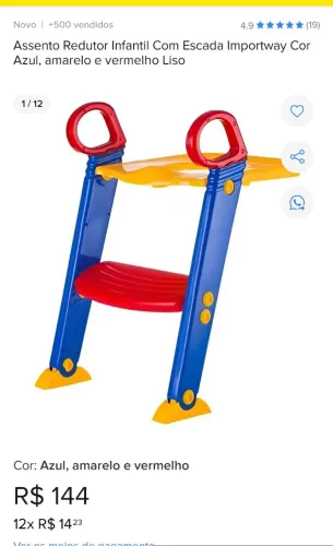 Escada assento redutor infantil