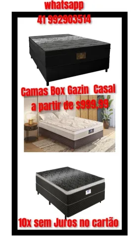 Cama box # casal # gazin molas 10x sem juros no cartão 