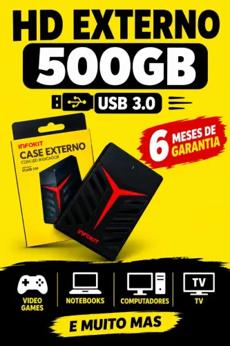 HD EXTERNO 500GB USB 3.0 NOVO