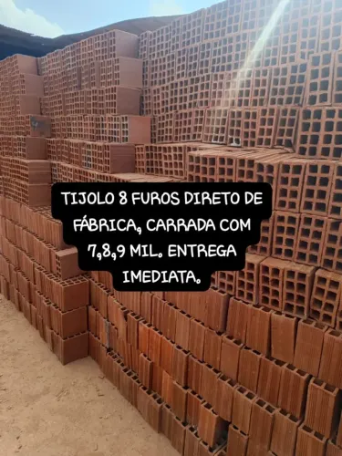 TIJOLO 8 FUROS DIRETO DE FABRICA ENTREGA IMEDIATA ENTREGAMOS  7.8.9 MIL PAGAMENTO NO ATO 