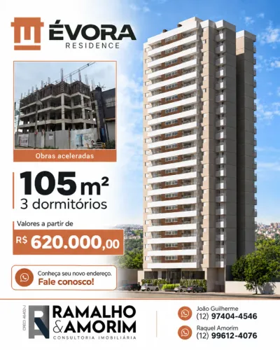 Évora Taubaté: 105m², 3 quartos, 2 vagas a partir de R$620 mil
