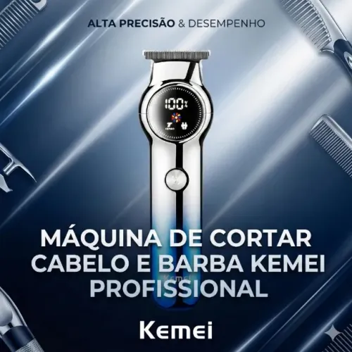 Máquina De Cortar Cabelo e Barba Kemei KM-1852 Profissional
