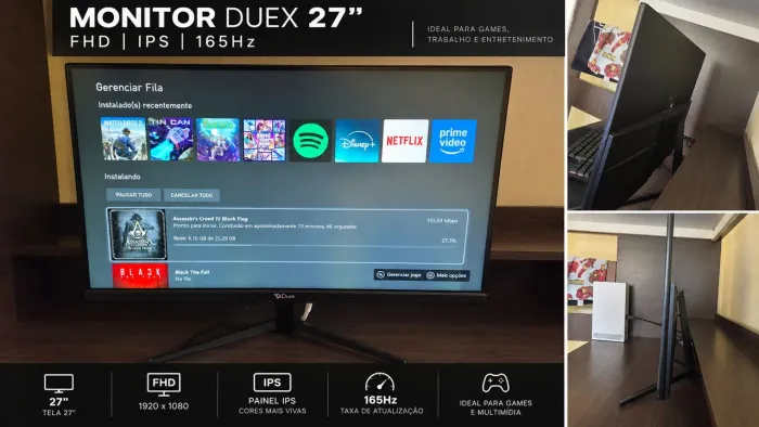 Monitor Gamer Duex, 27", 165hz, FHD, IPS