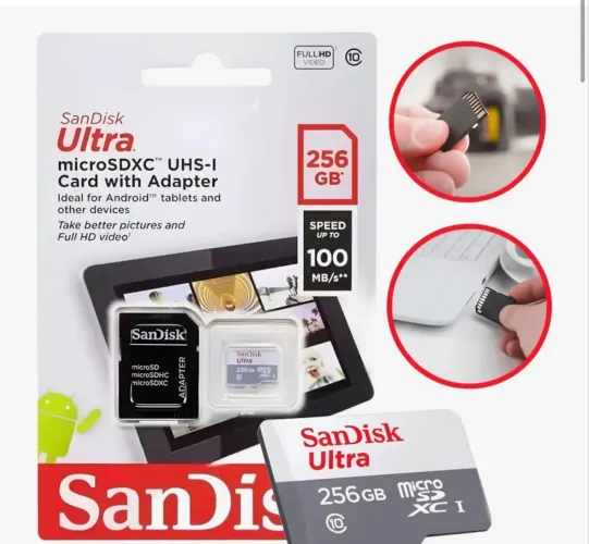 Cartão de memória SandDisk ultra 256 gbs preço a negociar 