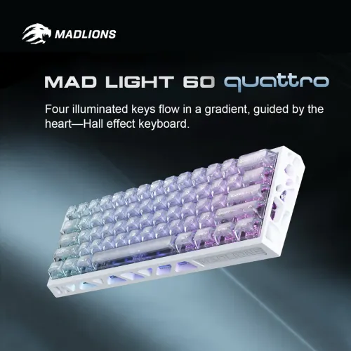 Teclado Gamer Magnético FGG Madlions MAD Light 60 Quattro