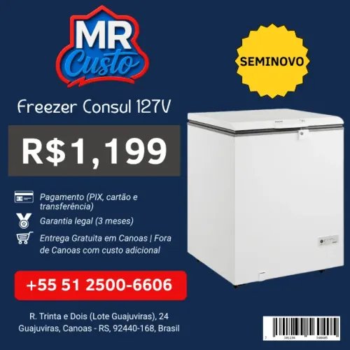 Freezer Consul Seminovo | Revisado e Testado, com Garantia e Frete Grátis | MR Custo