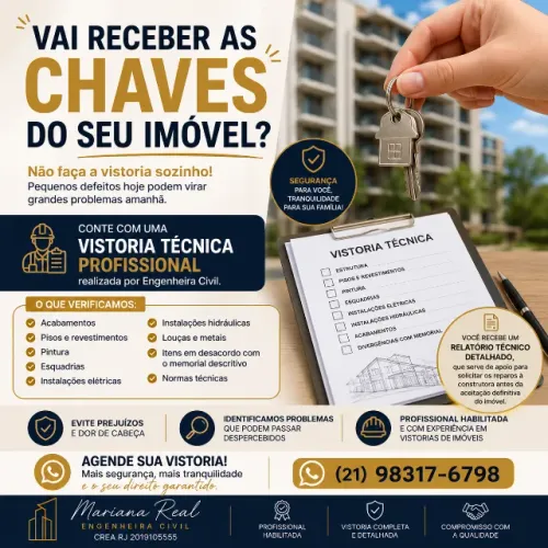 Vistoria Técnica para recebimentos de chaves em imóveis novos