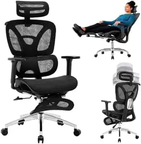 CADEIRA DE ESCRITÓRIO ERGONÔMICA PRESIDENTE MESH COM APOIO PARA OS PÉS