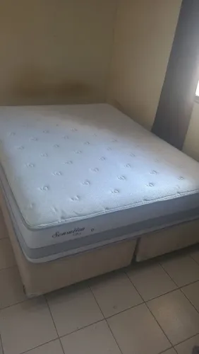Cama box Queen size Colchão Herval molas ensacandas bambú dividimos TB cartão 