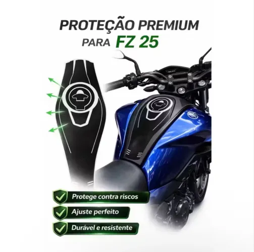 Adesivo protetor Tanque FZ 25 anti risco fibra carbono alta qualidade