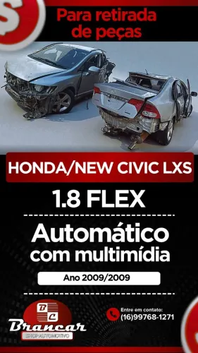 SUCATA HONDA NEW CIVIC LXS 1.8 FLEX AUTOMÁTICO COM MULTIMÍDIA