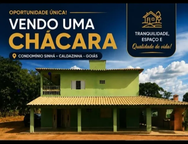 Vendo uma chácara com 6.420m no Condomínio Sinhá - Caldazinha - Góias
