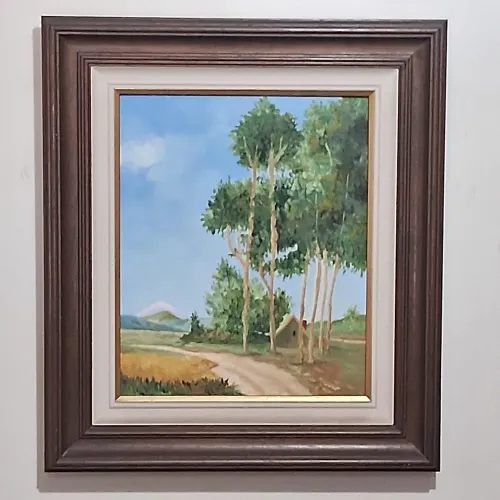 Quadro pintado a óleo (árvore verde)