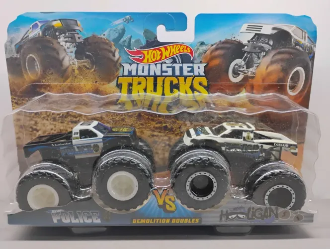 HOT WHEELS MONSTER TRUCKS POLICE VS HOOLIGAN
