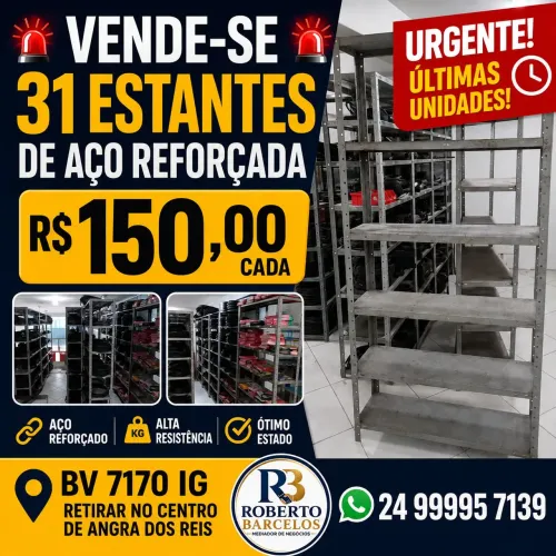 Estante de aço reforçada e algumas precisando de atenção