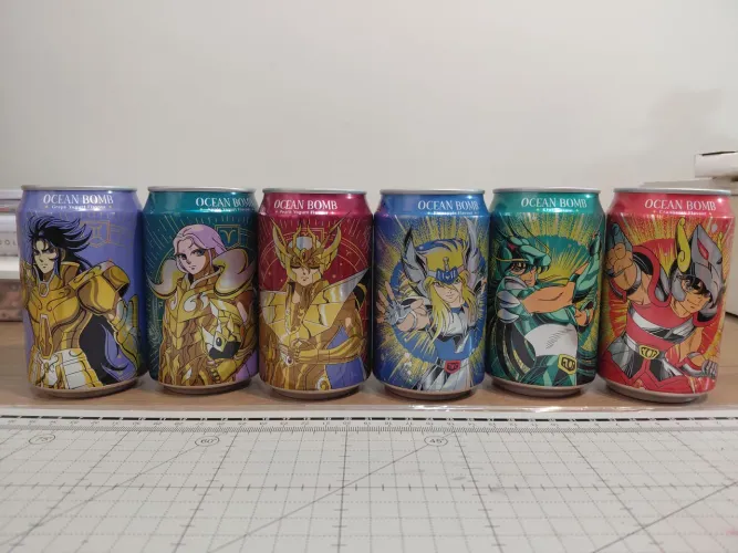 Coleção de Latas Cavaleiros do Zodíaco Ocean Bomb