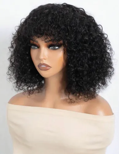 LACE WIG CABELO HUMANO CACHEADO COM FRANJA