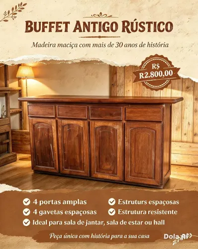 Buffet de madeira antiga