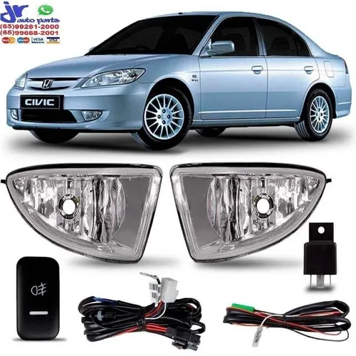 Kit farol de Milha Honda civic 2004 2005 2006 Auxiliar Neblina