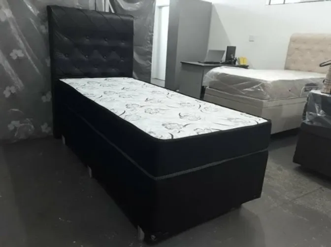 Cama solteiro conjugada com colchão molas ensacadas promoção 68,00 parcela