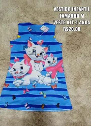 Vestido temático infantil em malha super promoção tamanhos P,M e G