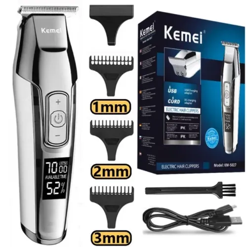 Maquina De Acabamento Detalhe Cortar Kemei Profissional Aparador De Pelos Barba Barbearia