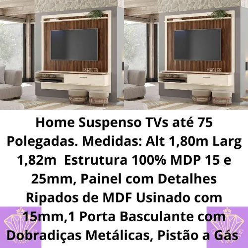Home Suspenso Metallic TVs 75 SR