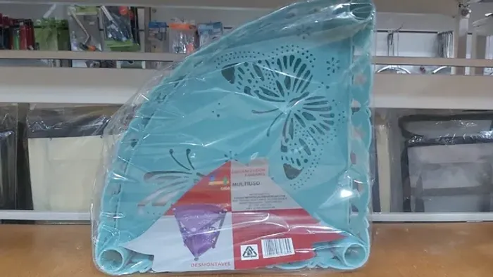 organizador multiuso cesto 3 andares fuy382 futuro 22cmx30cm-azul