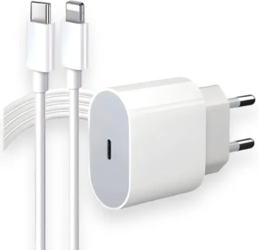 Cabo Usb-C-Lightning + Fonte Carregador 25W Turbo