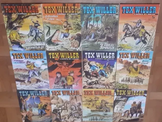 HQs- lote com 12 gibis Tex Willer - revista de faroeste em quadrinhos