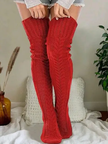 Meia de NATAL lã Vermelha 