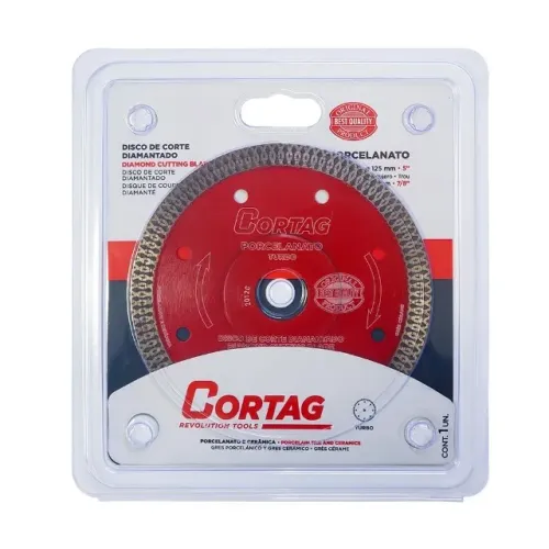 Disco Diamantado Turbo para Porcelanato 5'' Polegadas 125mm x 22,2mm Best Quality Cortag
